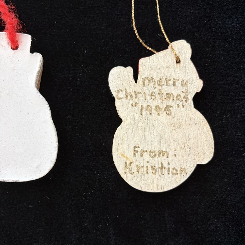 Vintage Snowman‎ Christmas Ornaments Lot Of 3 90s Nostalgia - Picture 7 of 8